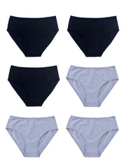 6pcs Comfy Solid Briefs Stretchy Intimates Panties