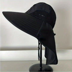 UPF 50 Wide Brim Sun Hat With Neck Flap Unisex Boonie Hat