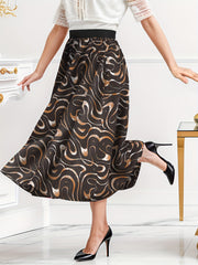  Abstract Stripe Print Maxi Skirt