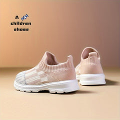 Boys Slip On Sock Shoes Breathable Woven Knit Sneakers Running Shoes
