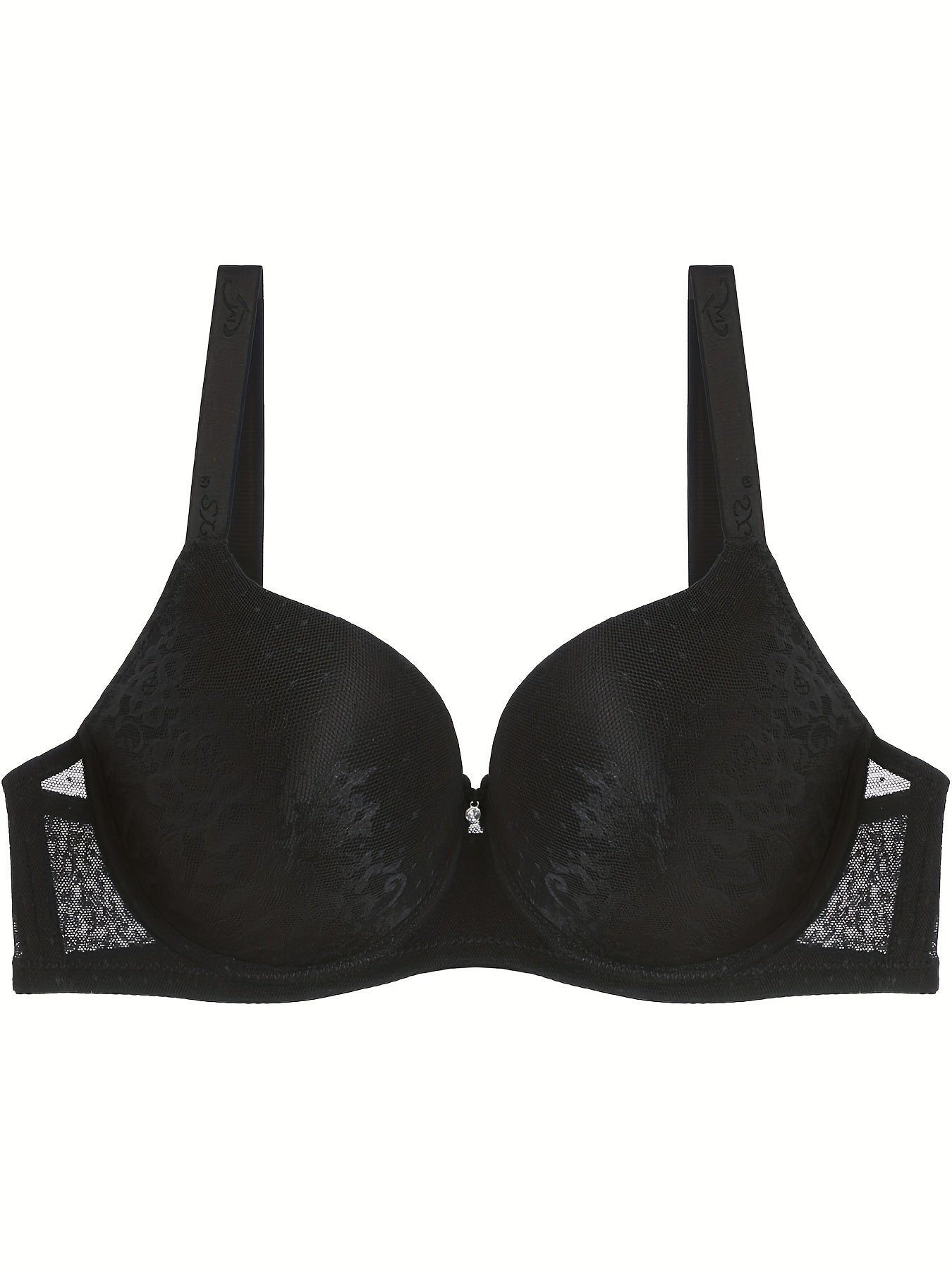  Bra Women's Plus Floral Mesh Full Cover T-Shirt Bra