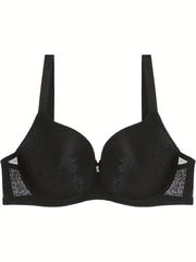  Bra Women's Plus Floral Mesh Full Cover T-Shirt Bra