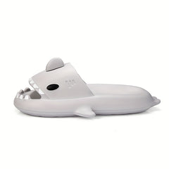 Women's Solid Cloud Shark Slides Soft Open Toe Non Slip Quick Drying Slides