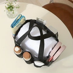 Mesh Summer Beach Bag with Pockets Large Capacity Tote Bag
