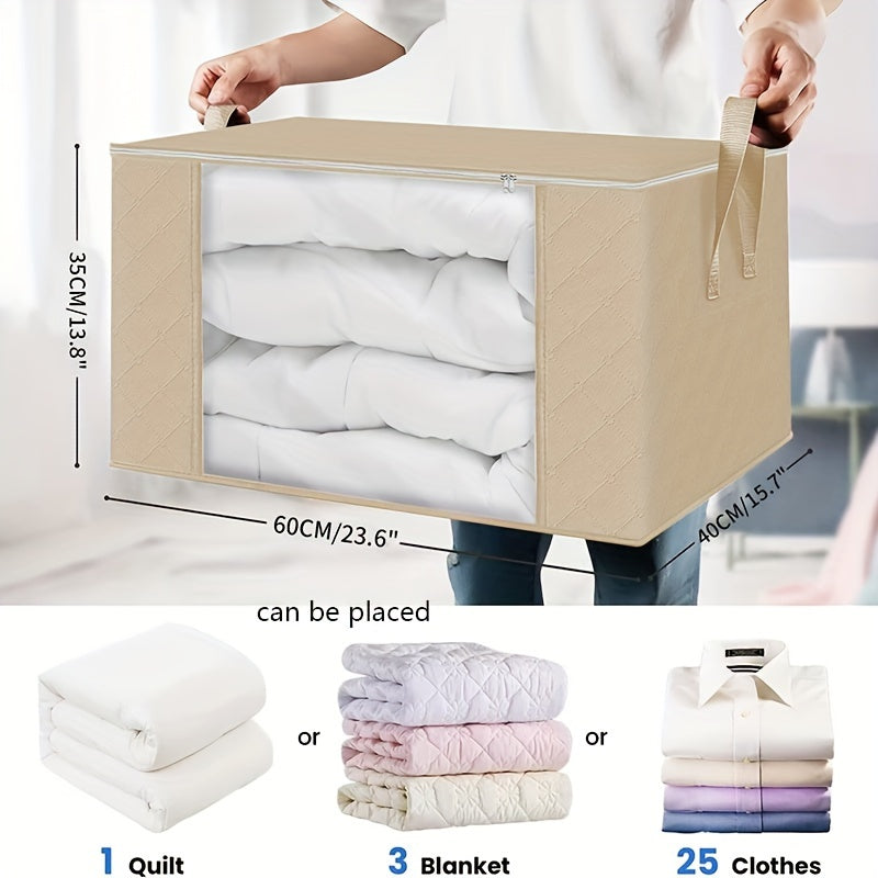 Clear Window Clothes Quilt Storage Box for Bedroom