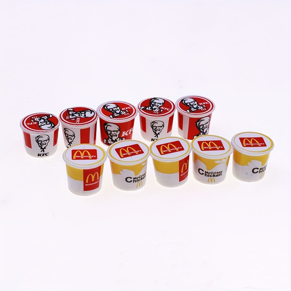 5pcs Set 1 12 Dollhouse Mini Fast Food Family Bucket Model Toys