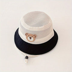 Kids' Cartoon Fisherman Hat Mesh Sun Basin Hat