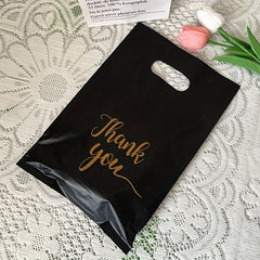 10pcs 'Thank You' Plastic Shopping Bags for Gift Packaging