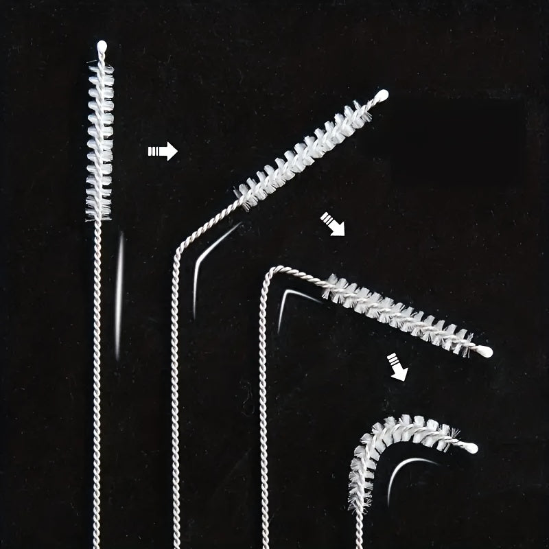 6pcs Stainless Steel Handle Straw Cleaner Brush Set