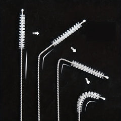 6pcs Stainless Steel Handle Straw Cleaner Brush Set