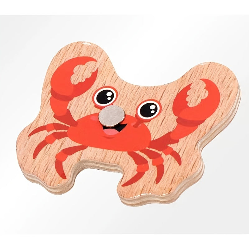 Wooden Magnetic Fishing Toys 15 Fish 1 Rod Christmas Halloween Thanksgiving Gift