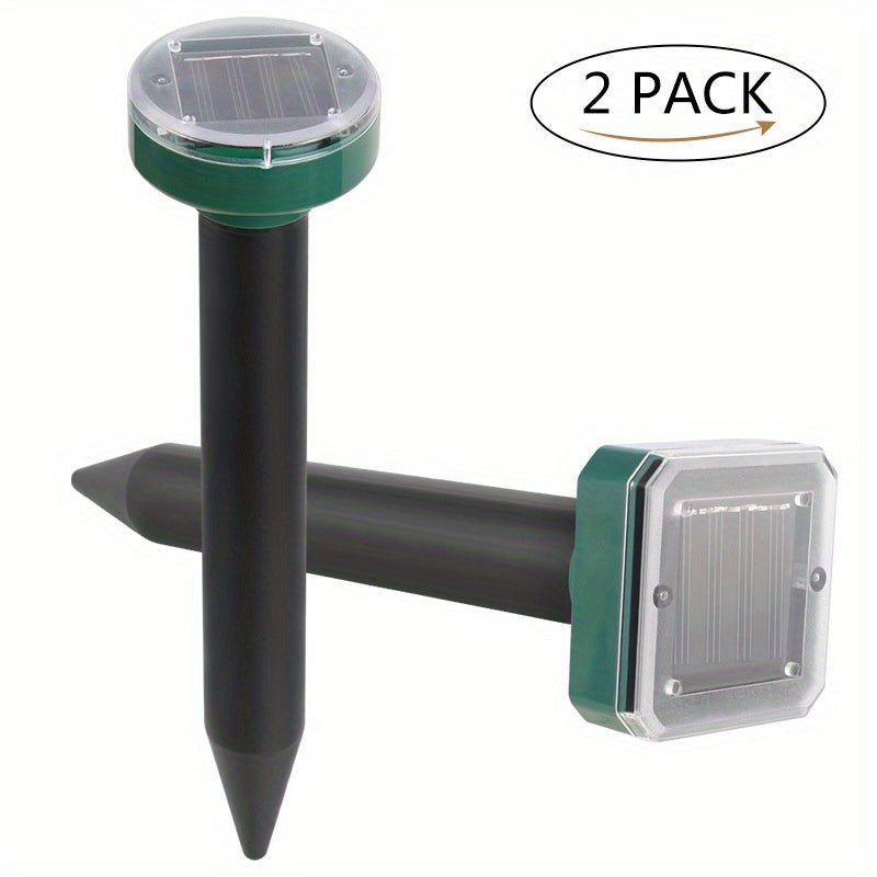 2pcs Solar Ultrasonic Mousetrap Snake Repellent