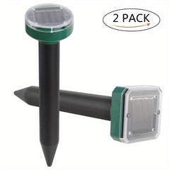 2pcs Solar Ultrasonic Mousetrap Snake Repellent