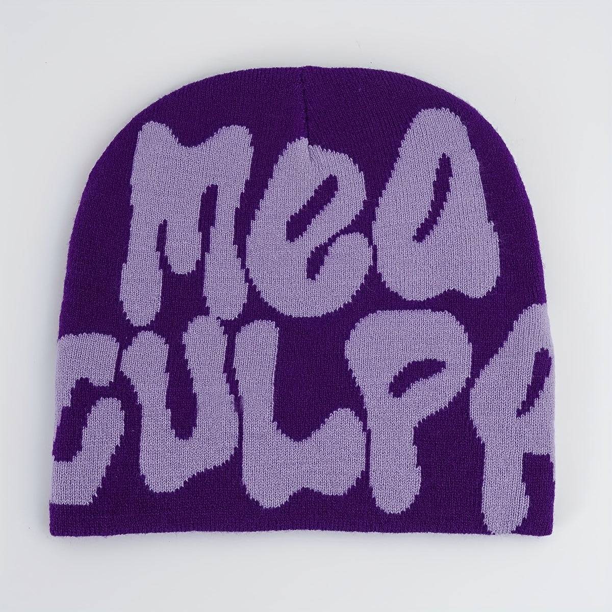 Y2K Knitted Beanie Cap Elastic Foldable Warm Skull Hat