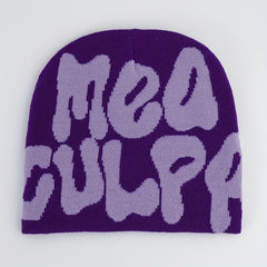 Y2K Knitted Beanie Cap Elastic Foldable Warm Skull Hat
