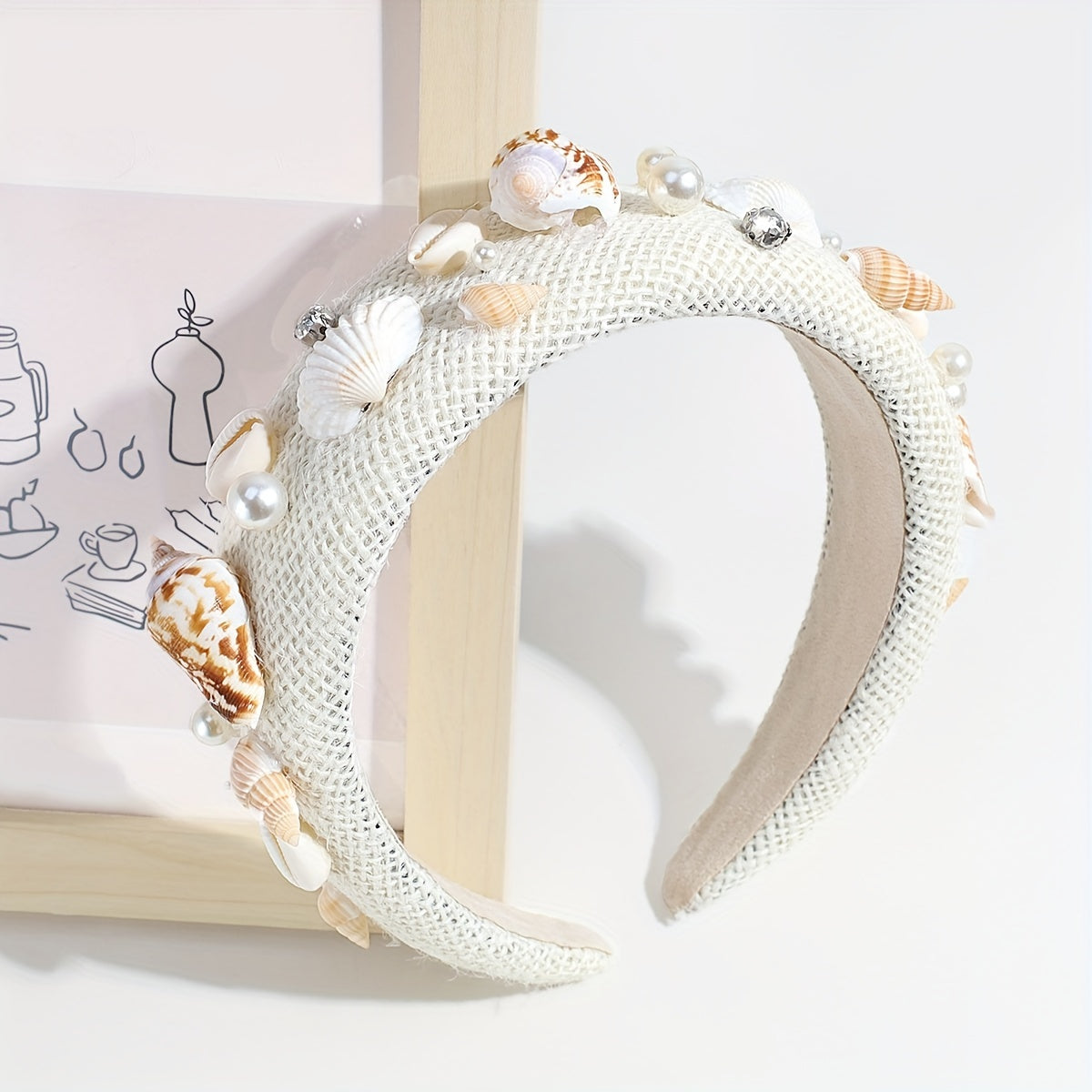 Seaside Holiday Shell Hair Hoop Sponge Headband Thicken Hair Band