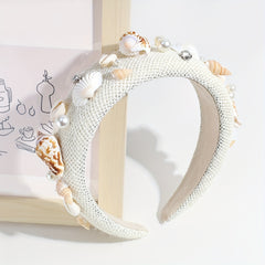 Seaside Holiday Shell Hair Hoop Sponge Headband Thicken Hair Band