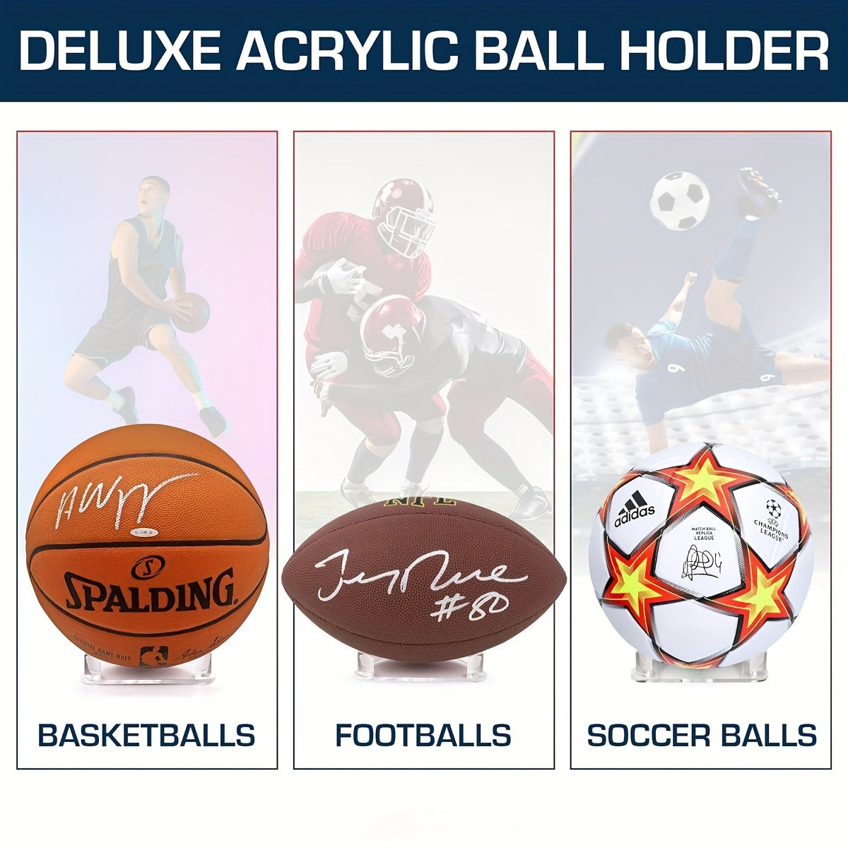 Acrylic Basketball Soccer Ball Stand Anti Slip Holders