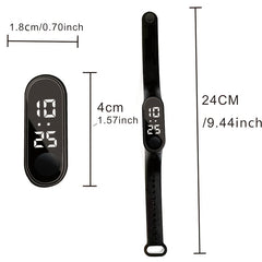 12pcs LED Digital Watch Set Fruit Pattern Soft Strap 24 Hour Display