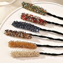 Crystal Pearl Hair Device Braided Headdress Hair Artifact Bun Accessories