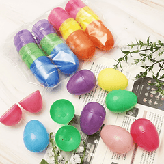 50pc Refillable Easter Egg Hinges Bright Plastic Eggs for Egg Hunts Random