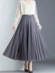 High Waist Mesh Mid-length Skirt Women's Activewear