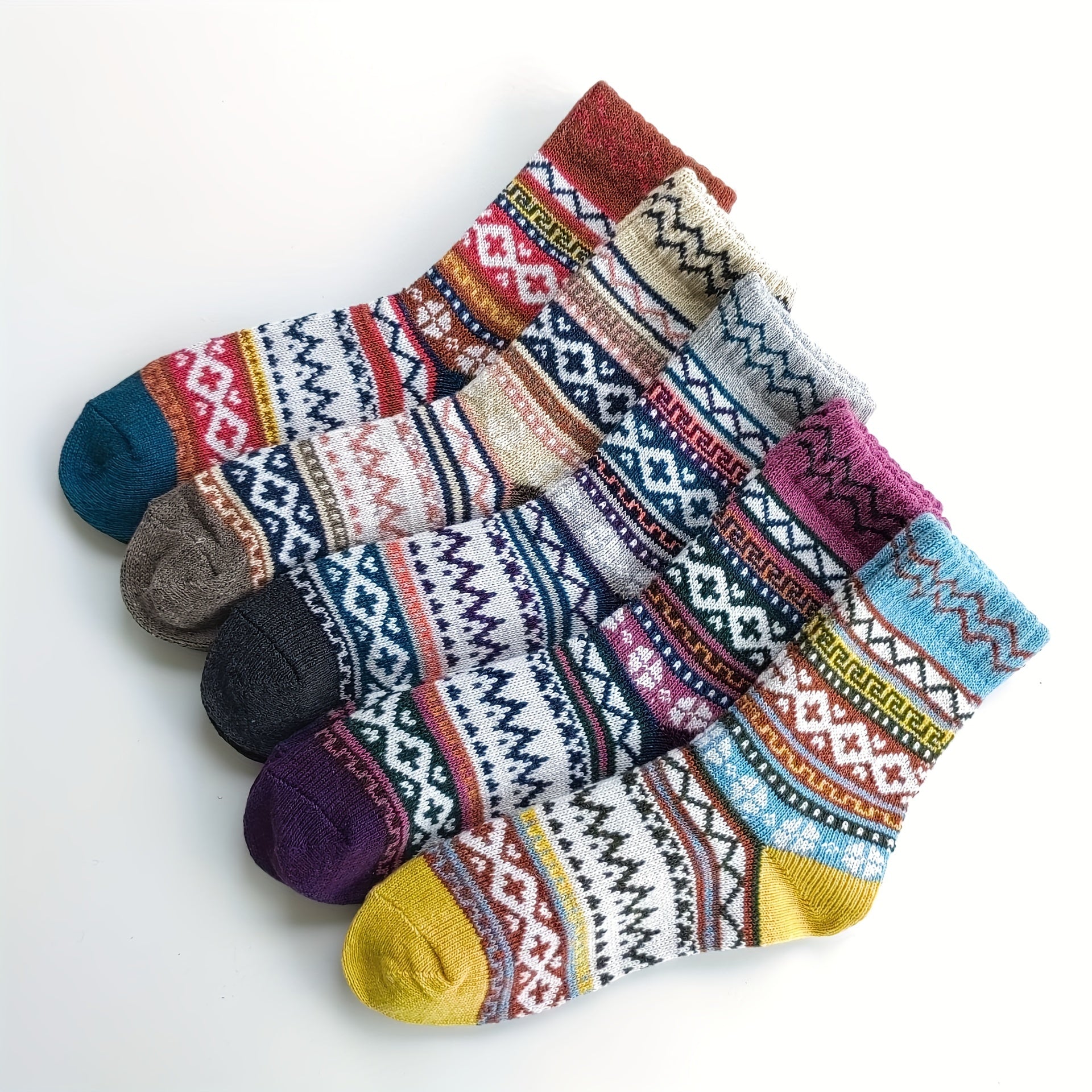 Geometric Pattern Women's Mid Tube Socks