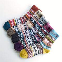 Geometric Pattern Women's Mid Tube Socks
