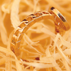 Vintage Letter Carved Ring Chain Structure Adjustable Open Ring