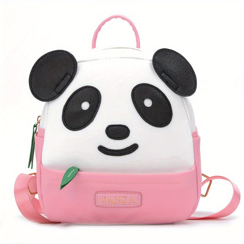 Panda Bamboo Leaf Leather Backpack for Kids