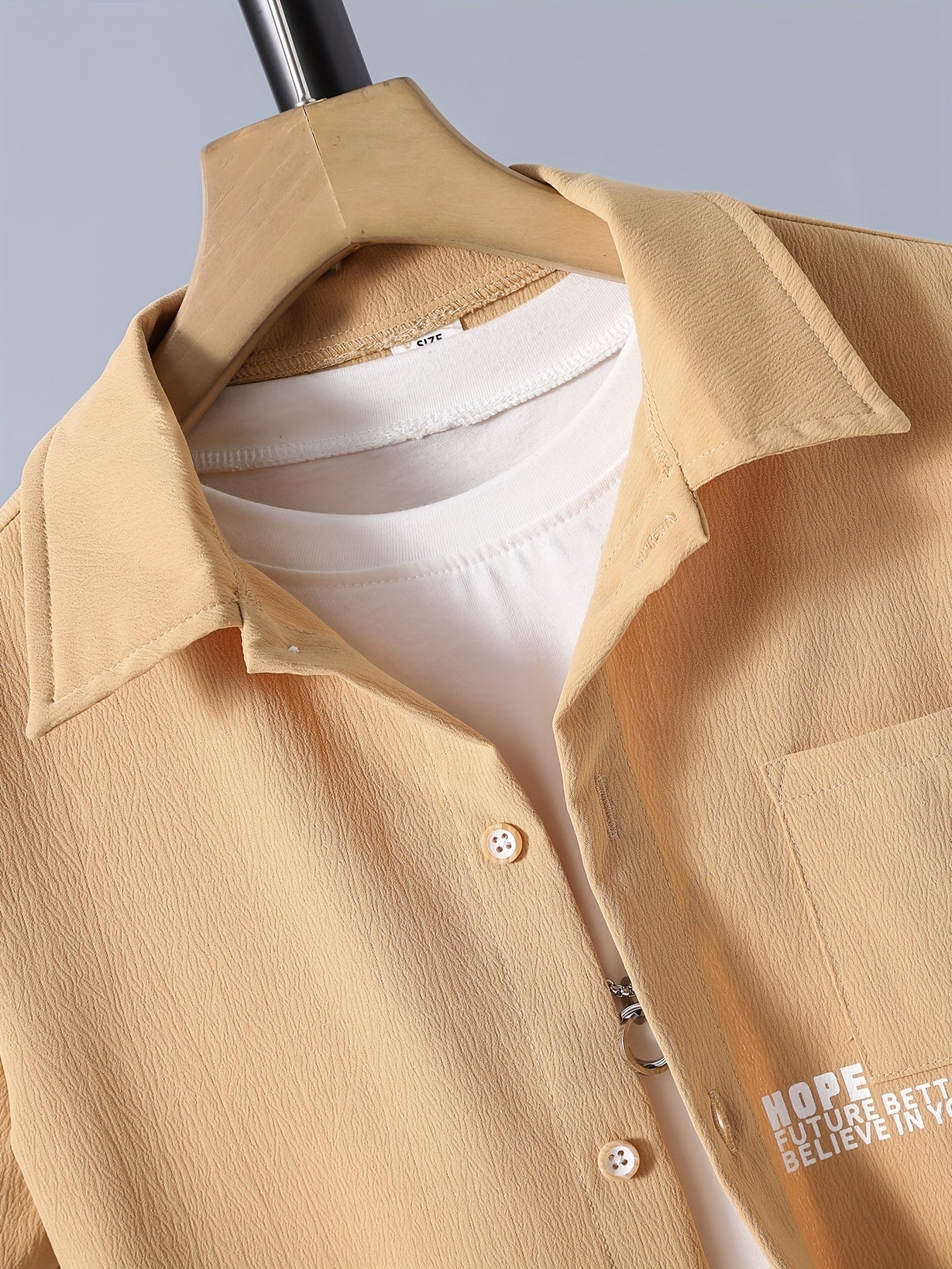 Stylish Letter Graphic Print Boys Casual Short Sleeve Shirt