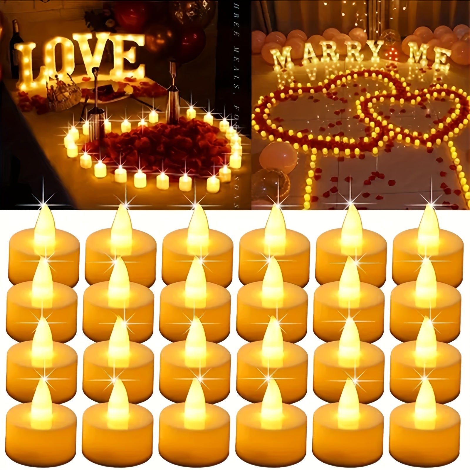 Electronic Candles for Wedding Proposal Birthday Arrangement