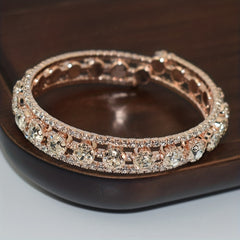 Rhinestone Inlaid Bridal Bangle Bracelet