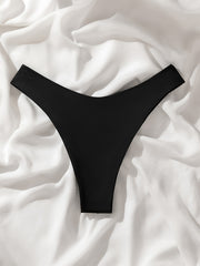 Ruched Cheeky Bikini Bottoms High Stretch Swim Briefs