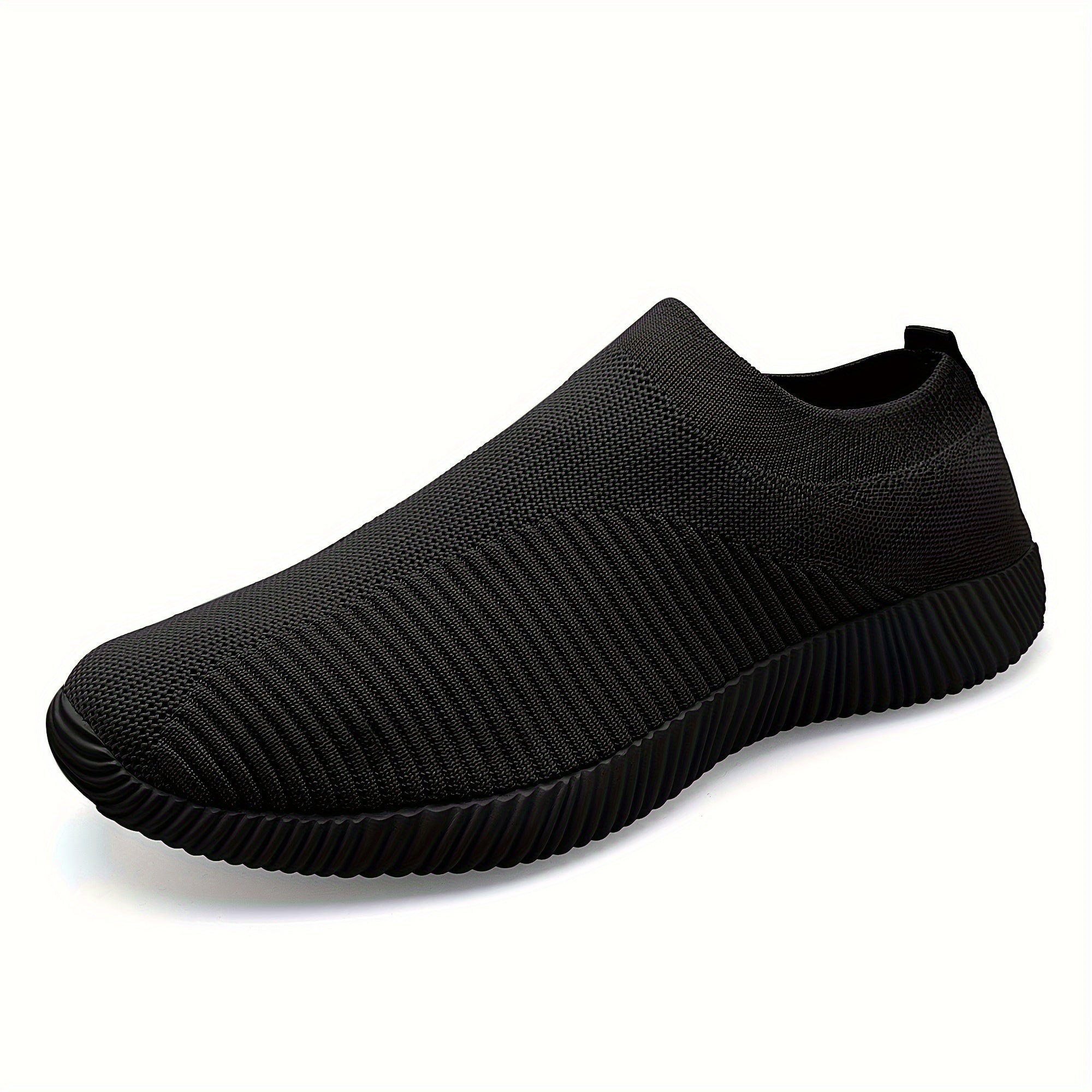 Solid Knitted Trail Walking Sneakers Lightweight Anti skid