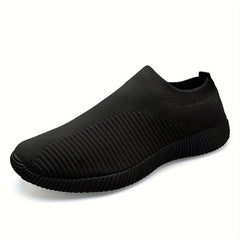 Solid Knitted Trail Walking Sneakers Lightweight Anti skid