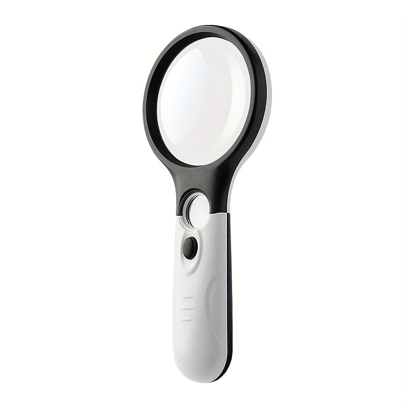 Mini Handheld Magnifying Glass 3 LED Light Pocket Microscope Lens