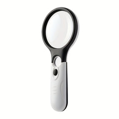 Mini Handheld Magnifying Glass 3 LED Light Pocket Microscope Lens