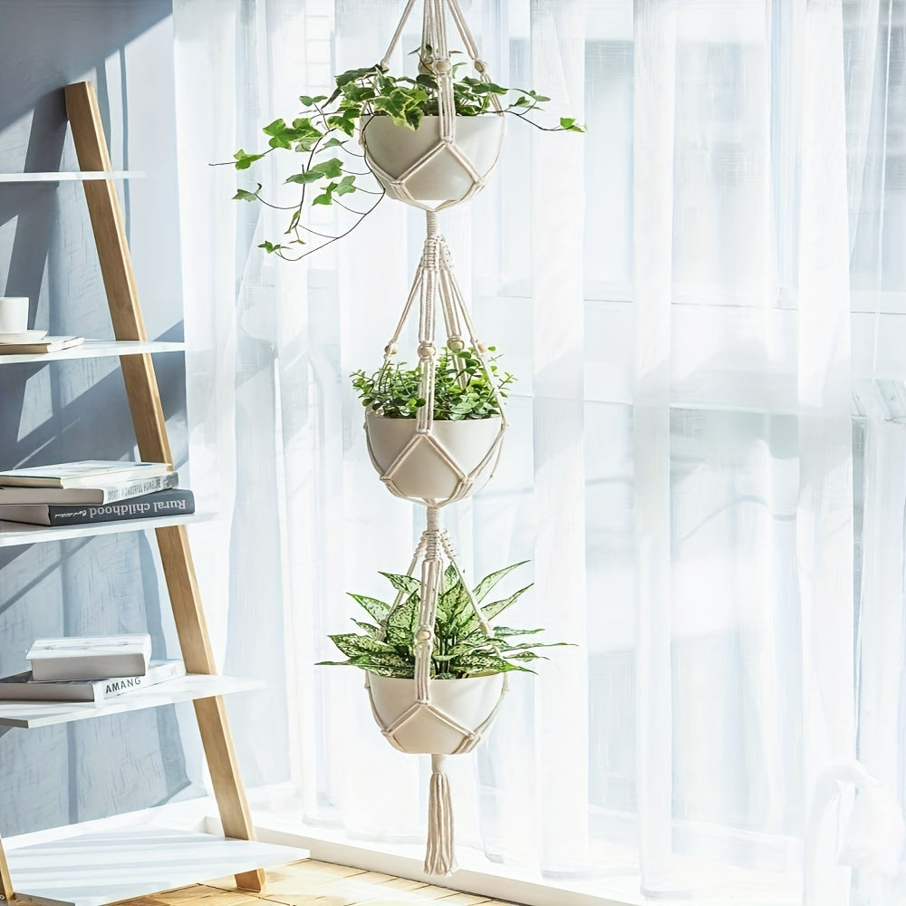 Macrame 2 Tier Plant Hanger 124 cm 177 cm