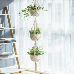 Macrame 2 Tier Plant Hanger 124 cm 177 cm