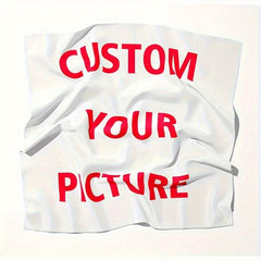 Customizable Punk Rock Skull Square Scarf Bold Gothic Customize Own Text Image