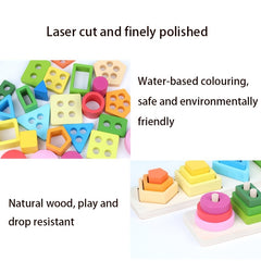 Wooden Sort & Stack Toy for Toddlers