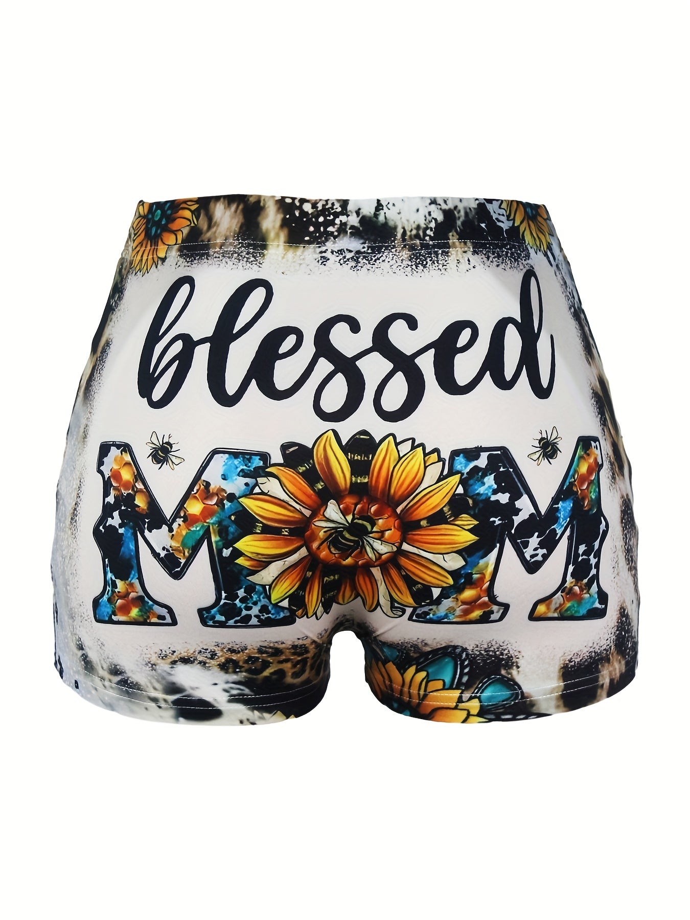  Sexy Shorts Women's Plus Art Leopard Sunflower Print