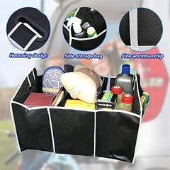1pc Car Storage Box Trunk Organizer Portable Container 3 Compartments