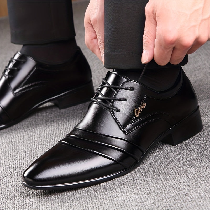 Men's Pointed Toe Derby Shoes Elegant Business Wear