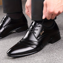 Men's Pointed Toe Derby Shoes Elegant Business Wear