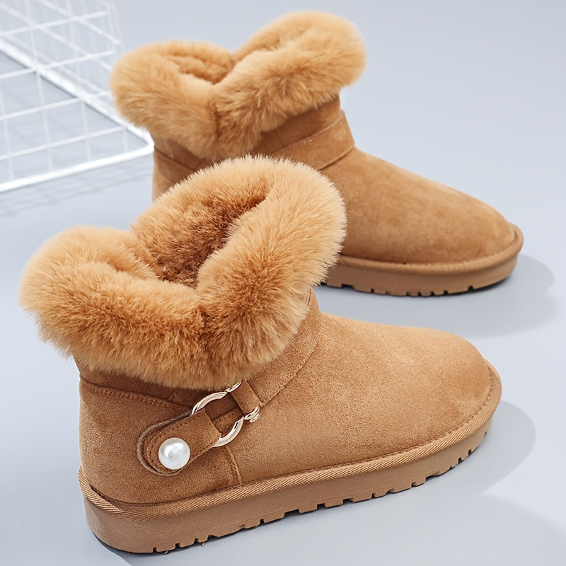 Women's Winter Snow Boots Slip On Ankle High Thermal Shoes