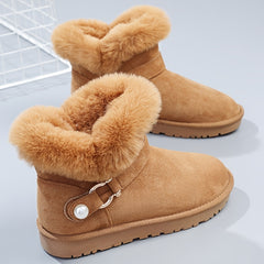 Women's Winter Snow Boots Slip On Ankle High Thermal Shoes