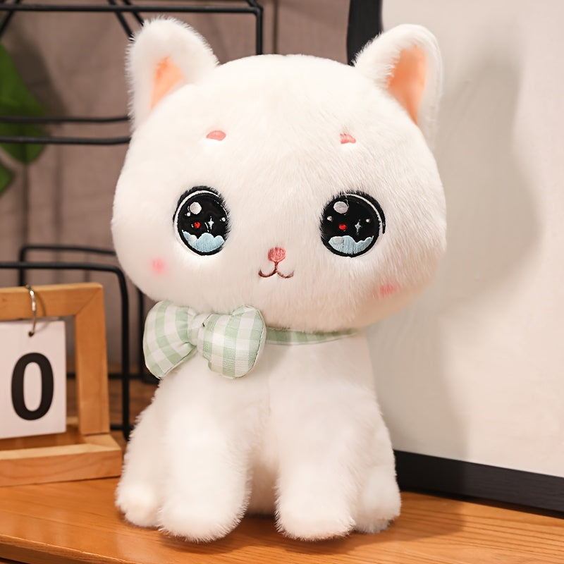 Fluffy Cartoon Cat Plush Toy 9.44in Stuffed Animal Light Pink