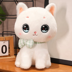 Fluffy Cartoon Cat Plush Toy 9.44in Stuffed Animal Light Pink